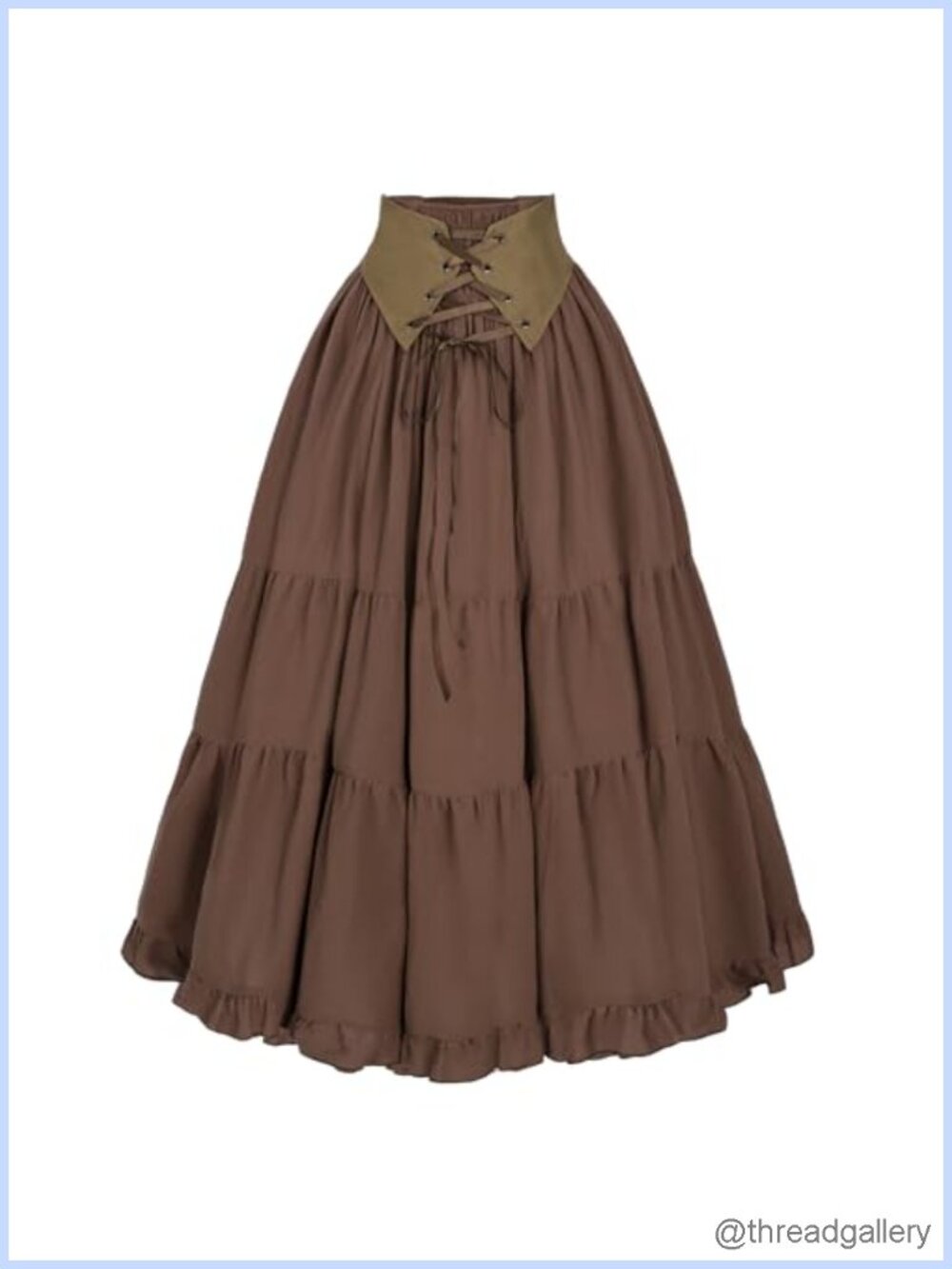 Renaissance Victorian Lace-Up Corset Belt Long Maxi Skirt